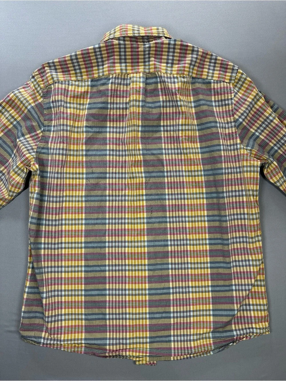 J Crew Secret Wash Classic Button Down Shirt, Plaid - Mens Large